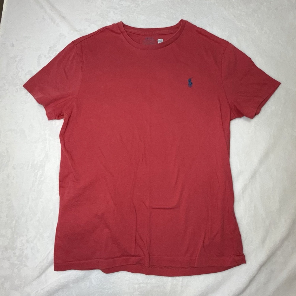 Polo Ralph Lauren Red T-Shirt Shirt Men's Size Small Classic Fit Blue Pony